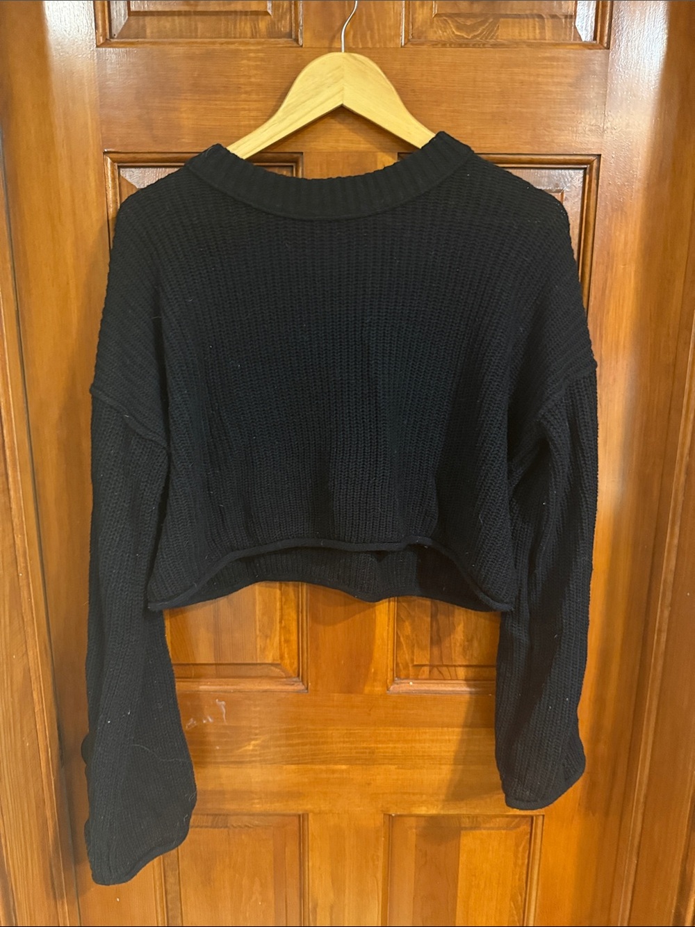 wild fable Black Cropped Knit Sweater
